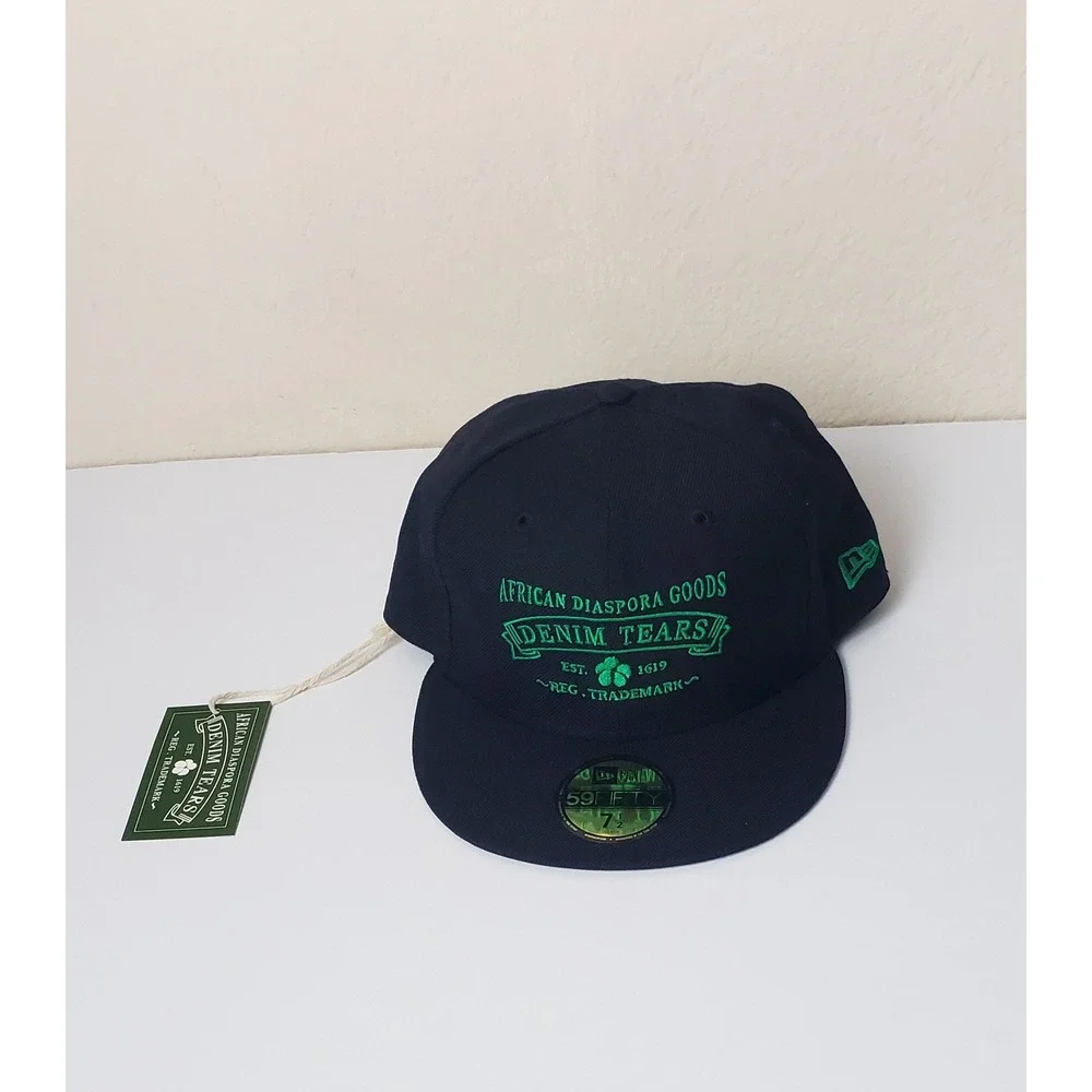 New Era Denim Tears African Diaspora Goods 59FIFTY Fitted Hat Navy Blue 7 1/2